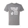 thumbnail image 2 of Wild Bobby, Office Dwight Quote Before I Do Anything, Pop Culture, Men Premium Tri Blend Tee, Premium Heather, X-Large, 2 of 4