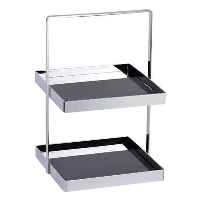 Cateissary Estante de almacenamiento de cocina de 2 niveles para el hogar, baño, dormitorio, baño, sala de estar, maquillaje, aperitivos, Almacenamiento y organización del hogar Negro Tipo 1