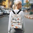 thumbnail image 7 of FORMRS Mini Backpack Purse for Women Travel Daypack Casual Shoulder Bag, Beige Snow Houses, 7 of 7