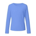 thumbnail image 3 of Lullu Girls Athletic T-Shirt Breathable Lightweight Long Sleeve T Shirt with Thumb Hole, Blue, 3 of 3