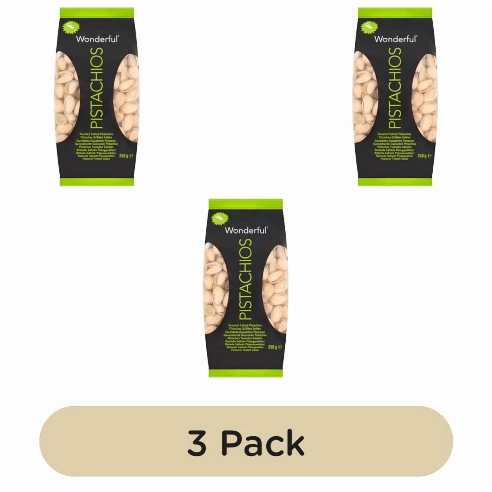 Wonderful Pistachios Roasted & Salted 250g, British Import (Pack of 3)