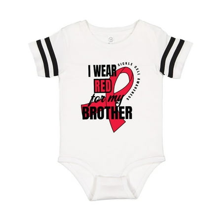 

Inktastic Sickle Cell Awareness I Wear Red For My Brother Gift Baby Boy or Baby Girl Bodysuit