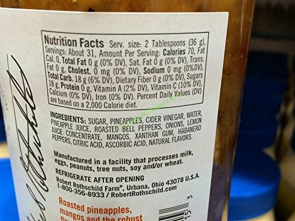 Robert Rothschild Farm Roasted Pineapple & Habanero Sauce (40oz) - Glaze & Finishing Sauce - Sweet & Spicy Sauce for Chicken, Fish, Pork, Shrimp - All Natural, Gluten Free & Certified Kosher