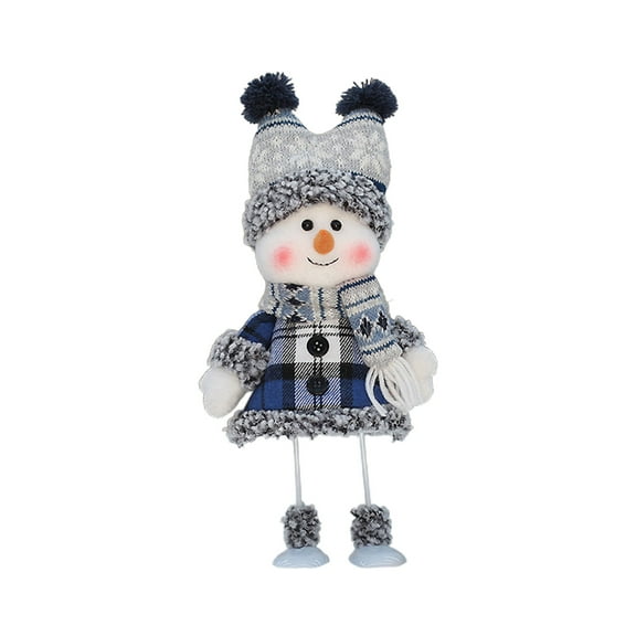 Christmas Blue Series Snowman Dolls Christmas Decoration for Tree Ornaments Figurine Gifts New Year 2024 Craft Home