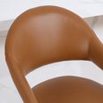 thumbnail image 5 of Foreate PU Swivel Barstools Set of 2, 26" Seat Counter Height w/ Hollow Mid-Back Metal Legs, Upholstered Leather Modern Kitchen Pub Island Stools Bar Chairs, 5 of 12