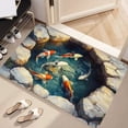 thumbnail image 3 of Koi Pond 3D Illusion Bath Mat & Entryway Rug, Non-Slip Absorbent Floor Mat, Soft Decorative Rugs for Bathroom Front Door, 16x24 Inch, Machine Washable, 3 of 5