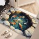 thumbnail image 4 of Alfombra de terciopelo de cristal | Alfombra de baño antideslizante con diseño de carpa 3D | Felpudo absorbente de agua para la entrada | 40 x 60 cm, 4 of 6