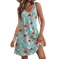 thumbnail image 3 of Pisexur Robe d'Été pour Femme Vintage à Fleurs, Robe de Plage Graphique Hawaïenne, Décontractée, Ample, Sans Manches, Style Débardeur, avec Poche, 3 of 6