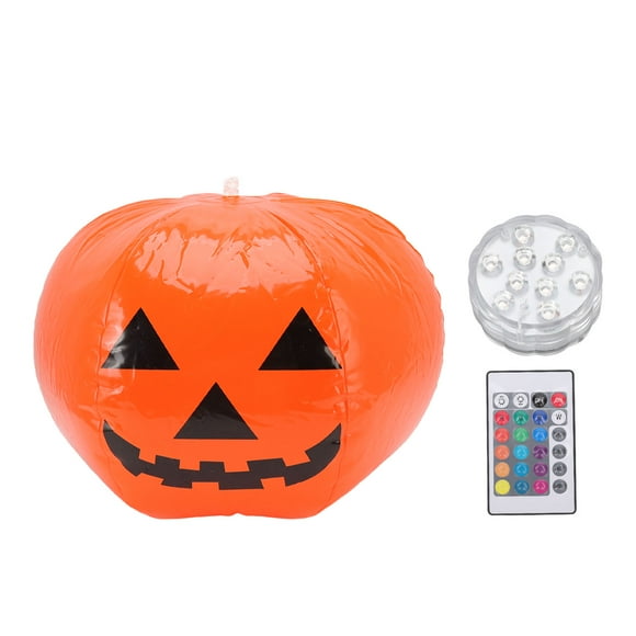 Calabaza inflable de Halloween con luz colorida, impermeable, con control remoto, para patios y césped.