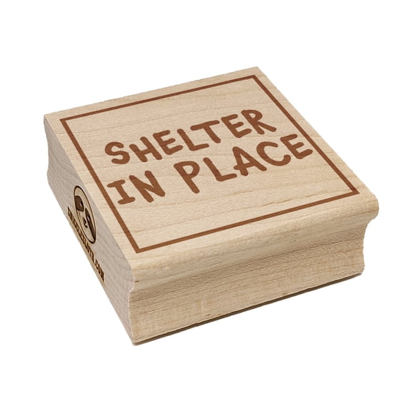 Shelter in Place Square Rubber Stamp Stamping Scrapbooking Crafting - Small 1.25in