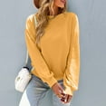 thumbnail image 5 of Lumtrix Womens Oversized Long Sleeve Sweatshirt Casual Crewneck Cute Pullover Tops Lightweight Sweatshirt 2025 Fashion Yellow L, 5 of 6