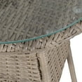 thumbnail image 3 of vidaXL 3 Piece Bistro Set with Cushions Poly Rattan Brown, 3 of 5