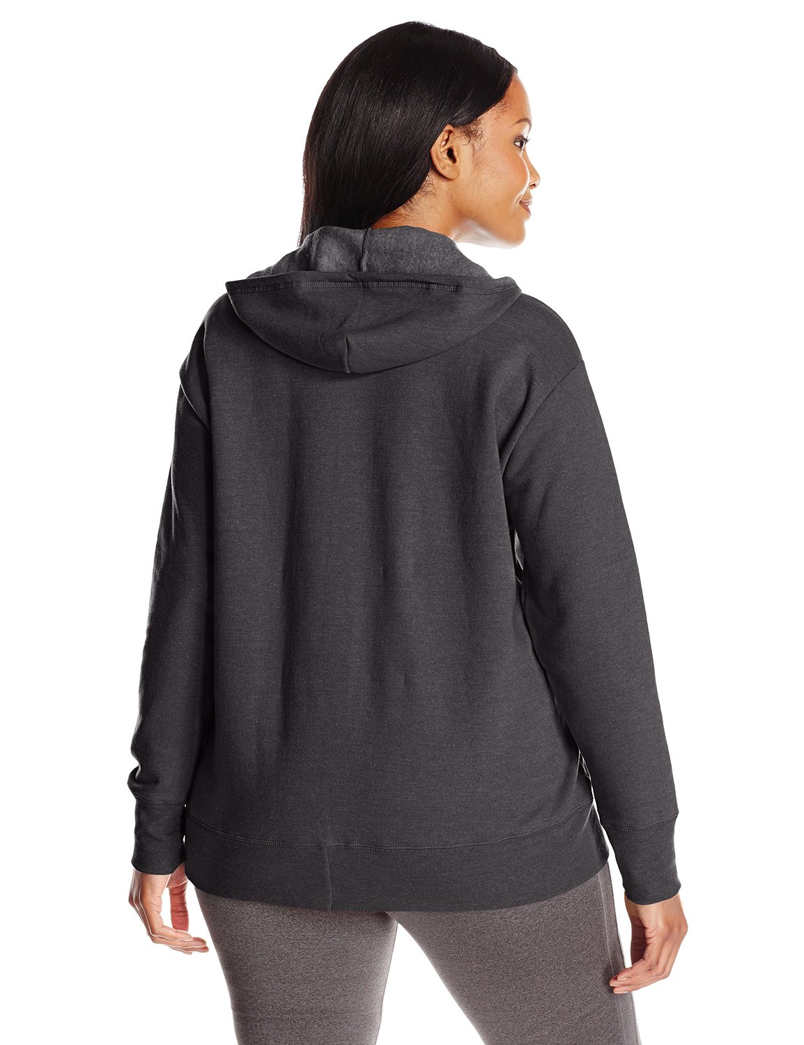 JMS by Hanes Women's Plus Size Fleece Zip Hood Jacket - image 2 of 6