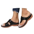 thumbnail image 3 of Slippers for Women,Slippers With Toe Post Design For Everyday Comfort Casual Style Ideal Perfectly Paired With Relaxed Attire,Womens Slippers,Black,6, 3 of 9