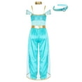thumbnail image 2 of Sholeno Robe de Danse Sans Manches pour Filles Conte de Fées Halloween Princesse Arabe Cosplay Bleu Clair 16, 2 of 6