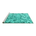 thumbnail image 2 of Ahgly Company Machine Washable Indoor Round Persian Turquoise Blue Traditional Area Rugs, 4' Round, 2 of 4
