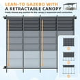 thumbnail image 3 of YODOLLA 14' x 10' Outdoor Lean to Gazebo, Retractable Pergola with Adjustable Sun Shade Canopy Roof, Aluminum Awnings ​for Garden, Patio, Backyard, Dark ​Gray, 3 of 8