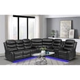 thumbnail image 3 of Pemberly Row 3 - Piece USB Vegan Leather Reclining Sectional with Sound System, 3 of 4