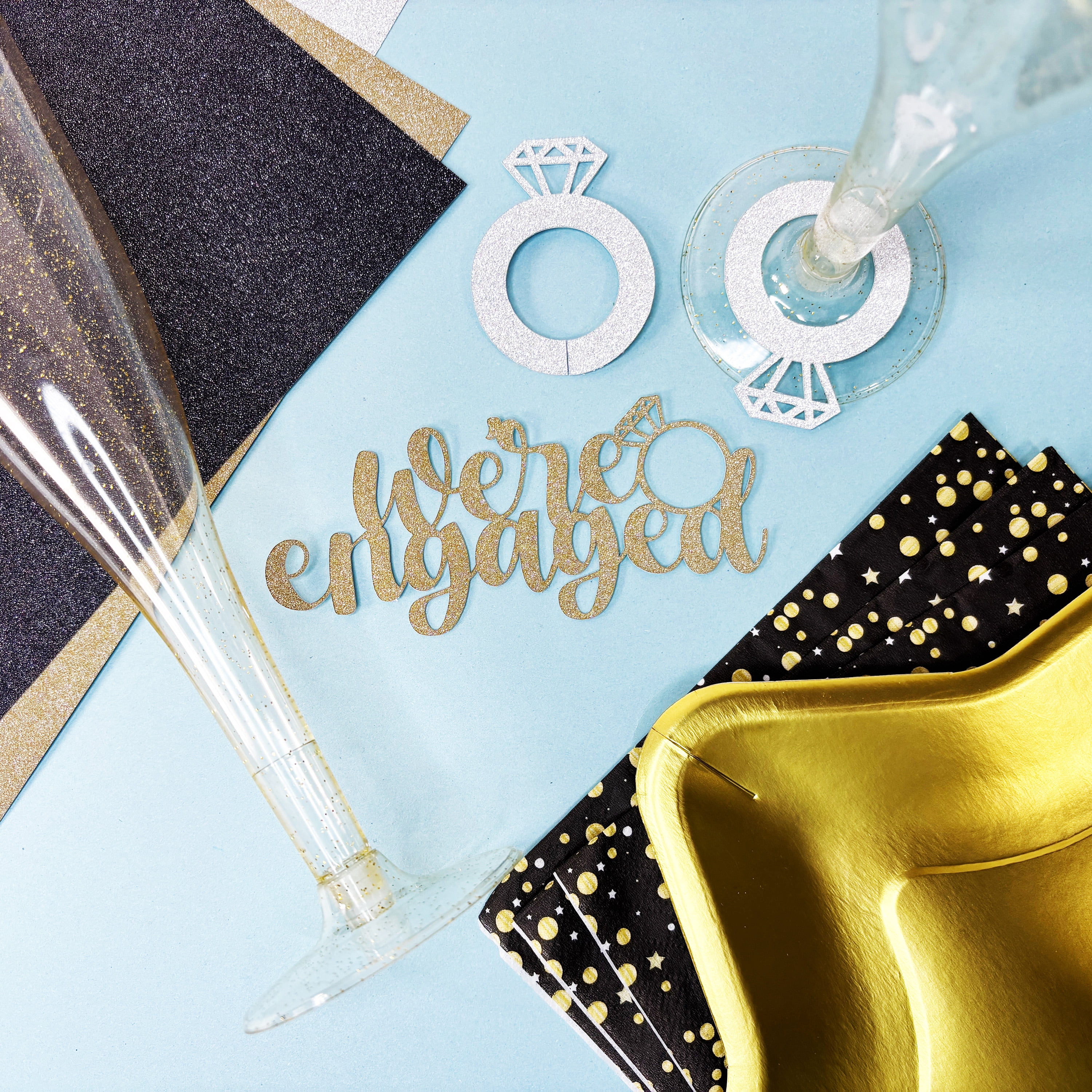 Hello Hobby Glitter Neutrals Multi-Size Craft Paper Pack for Scrapbooking and Crafting