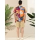 thumbnail image 5 of Lars Amadeus Camisas hawaianas de playa con botones estampados florales tropicales de verano para hombre Naranja Púrpura XXL Unique Bargains Camisas, 5 of 6
