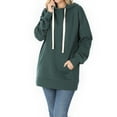 thumbnail image 5 of A2Y Women's Oversized Loose Fit Longline Long Sleeve Pockets Hoodie Sweatshirts Huntergreen L, 5 of 6