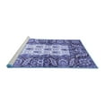 thumbnail image 2 of Ahgly Company Machine Washable Indoor Square Oriental Blue Traditional Area Rugs, 4' Square, 2 of 4