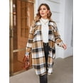 thumbnail image 6 of Zeagoo Womens Plus Size Flannel Plaid Button Down Shirts Long Sleeve Lounge Lapel Tartan Shacket Jacket Long Coats 2025, 6 of 7