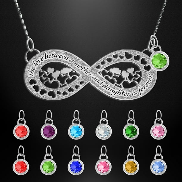 Infinity Birthstone Mother Daughter Necklace The Love Between A Mother And  Daughter Infinity Hearts Necklace