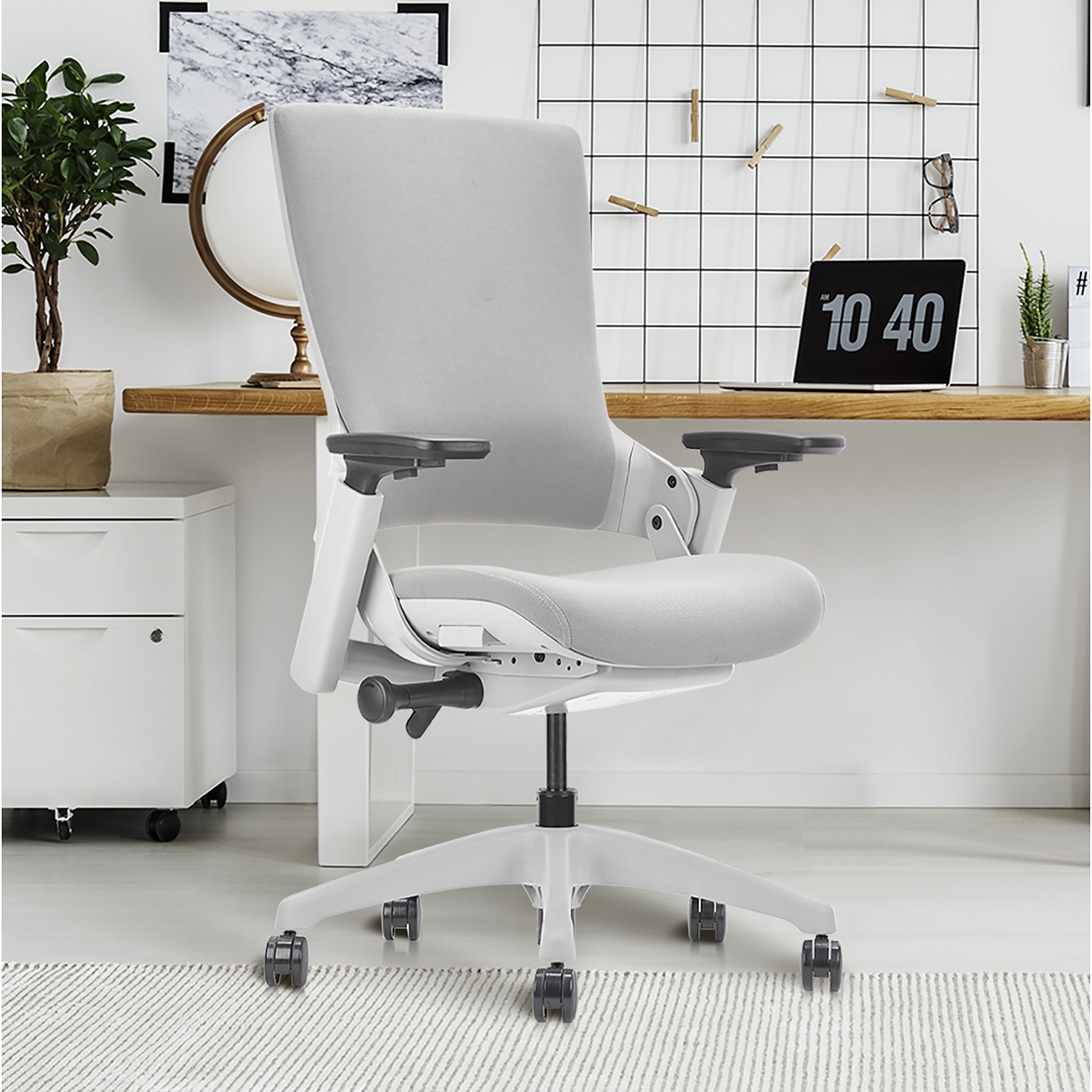Furniture of America Inek Ergonomic Office Chair, Gray and White