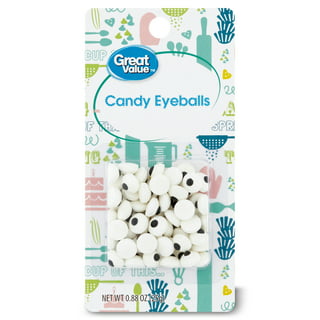 Large Edible Black and White Candy Eyeball Sprinkles, 1 oz.