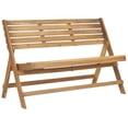 thumbnail image 3 of Hawthorne Collection Steel and Acacia Wood Folding Bench in Teak Color, 3 of 5