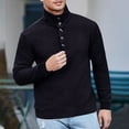 thumbnail image 1 of Blusa y camisa de manga larga con cuello vuelto para hombre, color liso, de manga larga, para deportes al aire libre, con capucha, blusa de moda con botones grandes, blusa de poliéster para hombre, 1 of 7