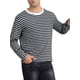 thumbnail image 4 of Camiseta de rayas INSPIRE CHIC Edición para hombres, cuello redondo, de manga larga, básica, talla 2XL, negra y gris, 4 of 6