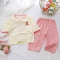 thumbnail image 2 of Toddler Pajamas Rayon Made From Bamboo 2 Piece Long Sleeve Pajama Set Kids Pajamas Boys Girls Snug Fit Pjs Set,bedtime 6-12 Months 12-24 Months 2t 3t 4t 5t 6t 7t 8t 9t Children Light Pink 1-2 Years, 2 of 4