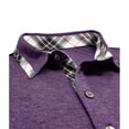 thumbnail image 6 of Mens T-shirts Men's Shirt Casual Long Sleeve Classic Plaid Button Tees With Pockets Mens Short Sleeved Tees Yoga Fit Ling Sleeve T Shirt Tops Men Work Casual Lady Athletic Wear Medium Purple 3XL, 6 of 6