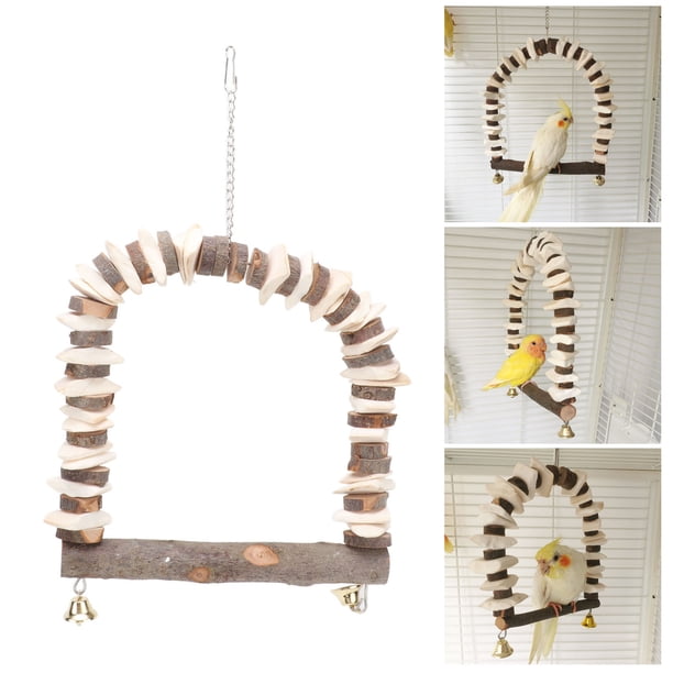 Columpio De Madera Para Perca, Juguete Colgante Para Columpio De Loro Para Cockuses Para Loros Para Periquitos Pequeños