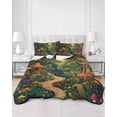 thumbnail image 3 of Forest Queen Size Down Alternative Comforter, Lightweight Comforter Quilt Bedding Set with Pillow Shams Vintage Cottage Mushroom Tree Floral Green All Seasons Bed Comforter Duvet Insert 90"x96", 3 of 7
