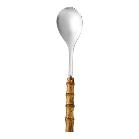 

Christmas Gifts Clearance! SHENGXINY Tableware Supplies Clearance Natural Bamboos Handle Stainless Steel Tableware Dessert S-alad Spoon Fork Bamboos Handle Steak Knife Fork Spoon Tea Spoon E