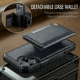 thumbnail image 6 of Wallet Case for iPhone 16 Plus,Compatible with MagSafe for Men Women,Detachable Magnetic Wallet Phone Case with Card Holder,Kickstand,PU Leather Shockproof Anti-fall Phone Case,Black, 6 of 12