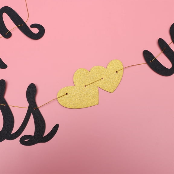 Raindrops 1Set Party Triangle Banner Black Glitter Hanging Decor for Photographers