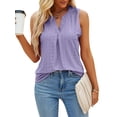 thumbnail image 1 of Lucakuins, camisetas sin mangas sueltas de verano para mujer, ojales de Color sólido ahuecados, chaleco sin mangas con cuello en V, camisola para discoteca Lucakuins  moda, 1 of 5