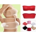 thumbnail image 2 of Junior‘s Nylon/Span Stretch Bandeau Bra Top Strapless Seamless Bralette, 2 of 6