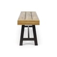 thumbnail image 4 of Marian Outdoor Acacia Wood Bench, Teak Finish and Rustic Metal, 4 of 7