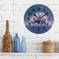 thumbnail image 3 of Yayeee 10" Wall Clock Battery Operated Quartz Round Silent Non-Ticking Home Decor, Blue Cartoon Aurora Pattern, 3 of 6
