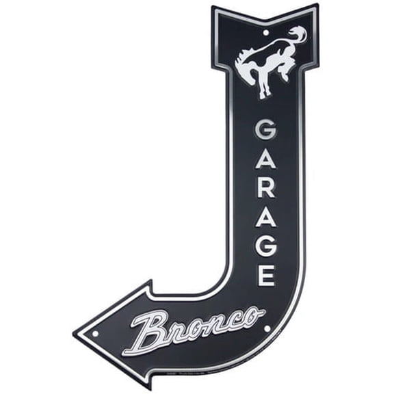 HangTime Bronco Garage 11.5 x 17.5 inch J arrow sign