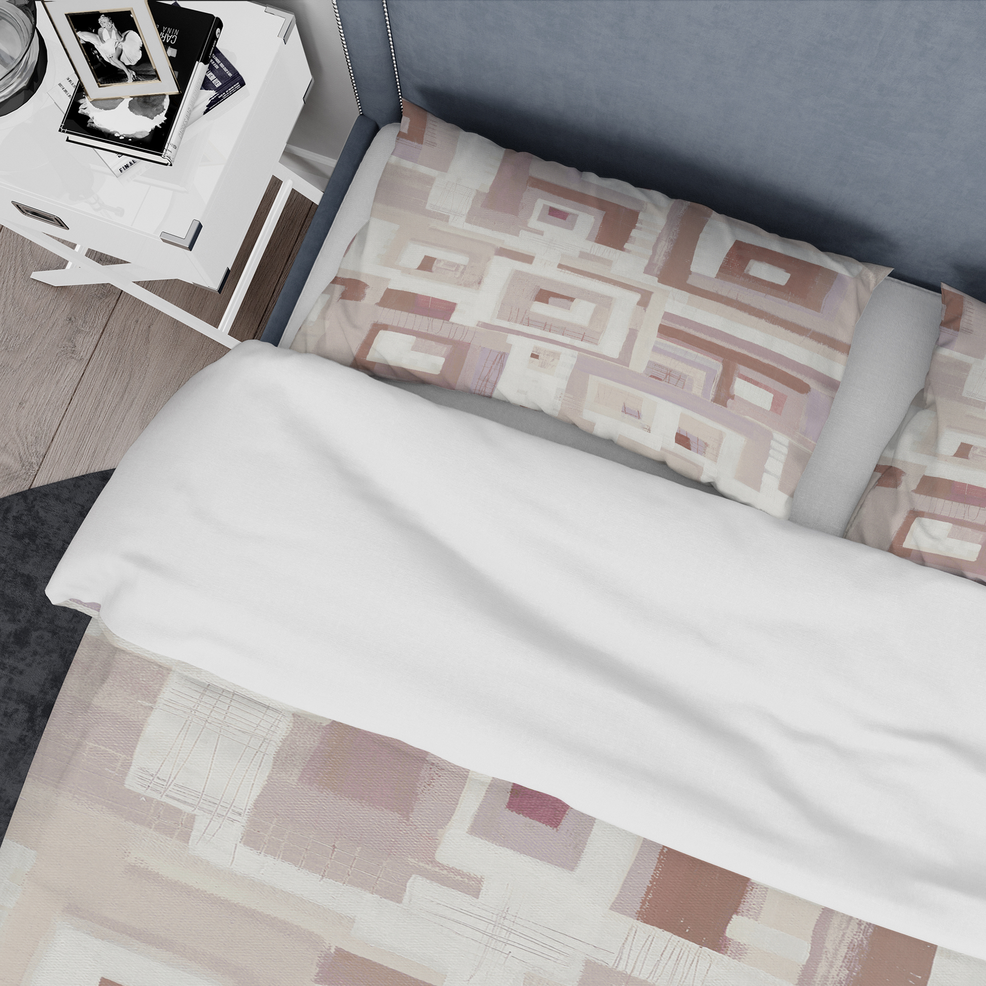 Designart 'Pink Geometric Form Windows II' Geometric Duvet Cover Set