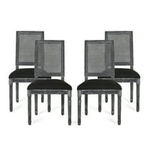 Noble House Beckstrom Indoor Wood Dining Chair, Set of 4, Black, Gray