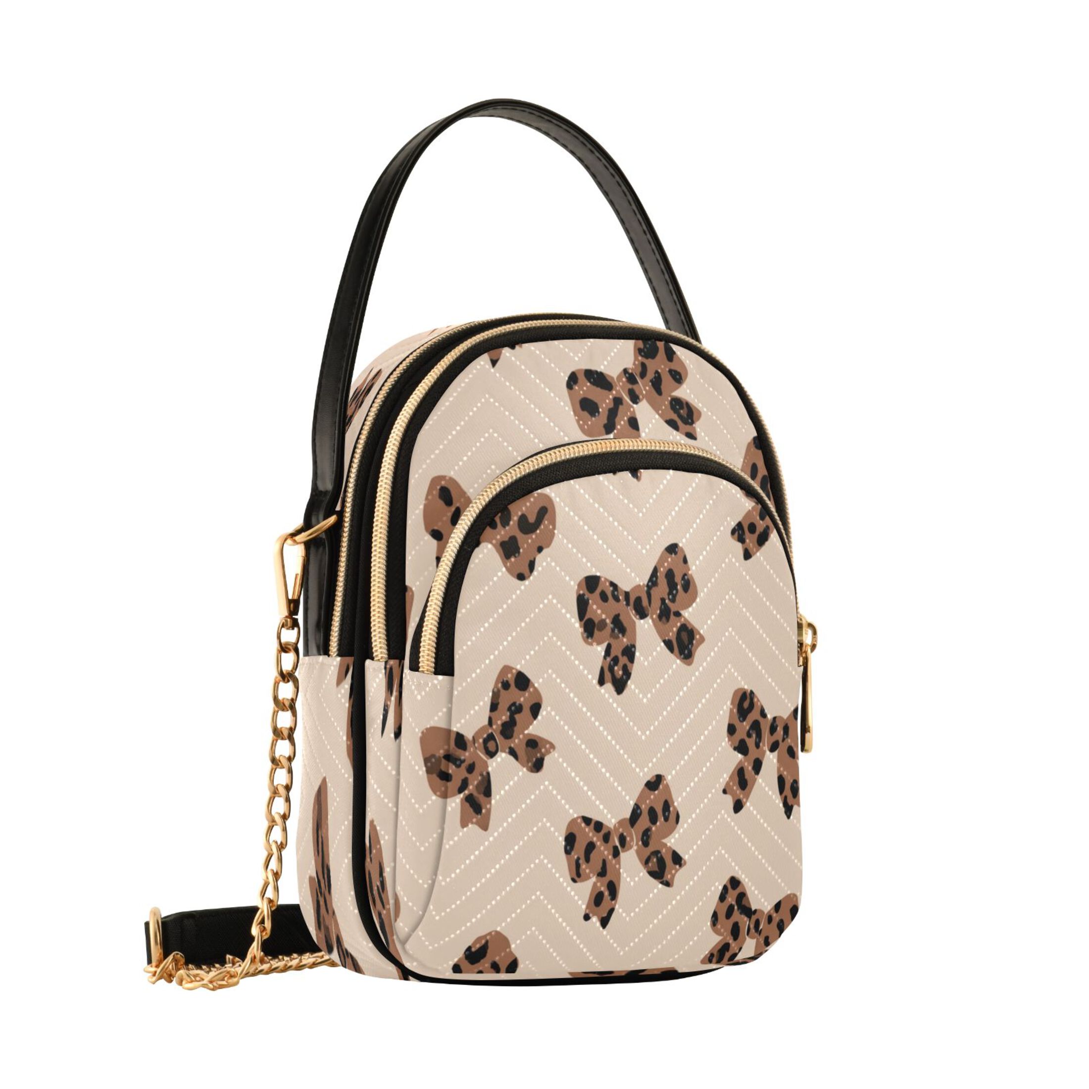 Quilted Women's Crossbody Bag Purses and Handbags with Detachable Leather Strap Cute Brown Bow