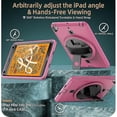 thumbnail image 2 of Funda de TPU + PC a prueba de golpes para tableta con soporte, ranura para bolígrafo y correa para el hombro para iPad Mini 2019 / Mini 4 (rosa oscuro), 2 of 5