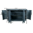thumbnail image 4 of Lunale 47.2" Modern Curved Sideboard Storage Cabinet, Decorative Wooden Console Table Coffee Bar Cabinet for Living Room, Kitchen, Blue, 4 of 7